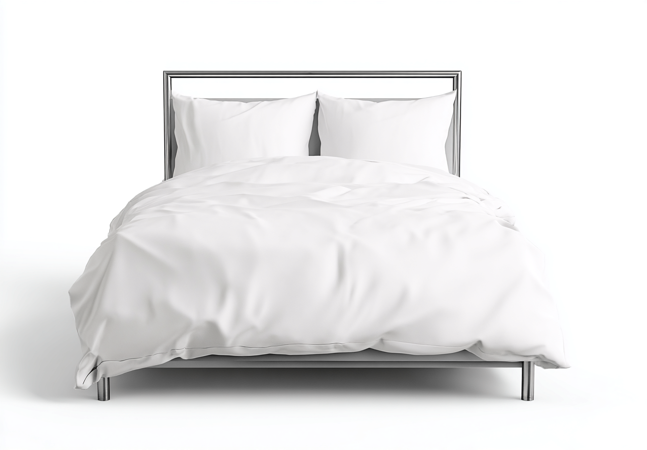 Lit double en métal 200x160x100 cm - argenté - style minimaliste contemporain-Comfysta