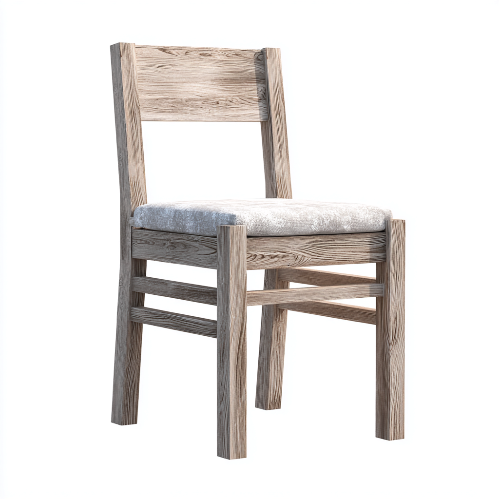 Chaise de salle à manger en bois avec assise rembourrée 45x50x84 cm - gris clair et chêne vieilli - style rustique-Comfysta