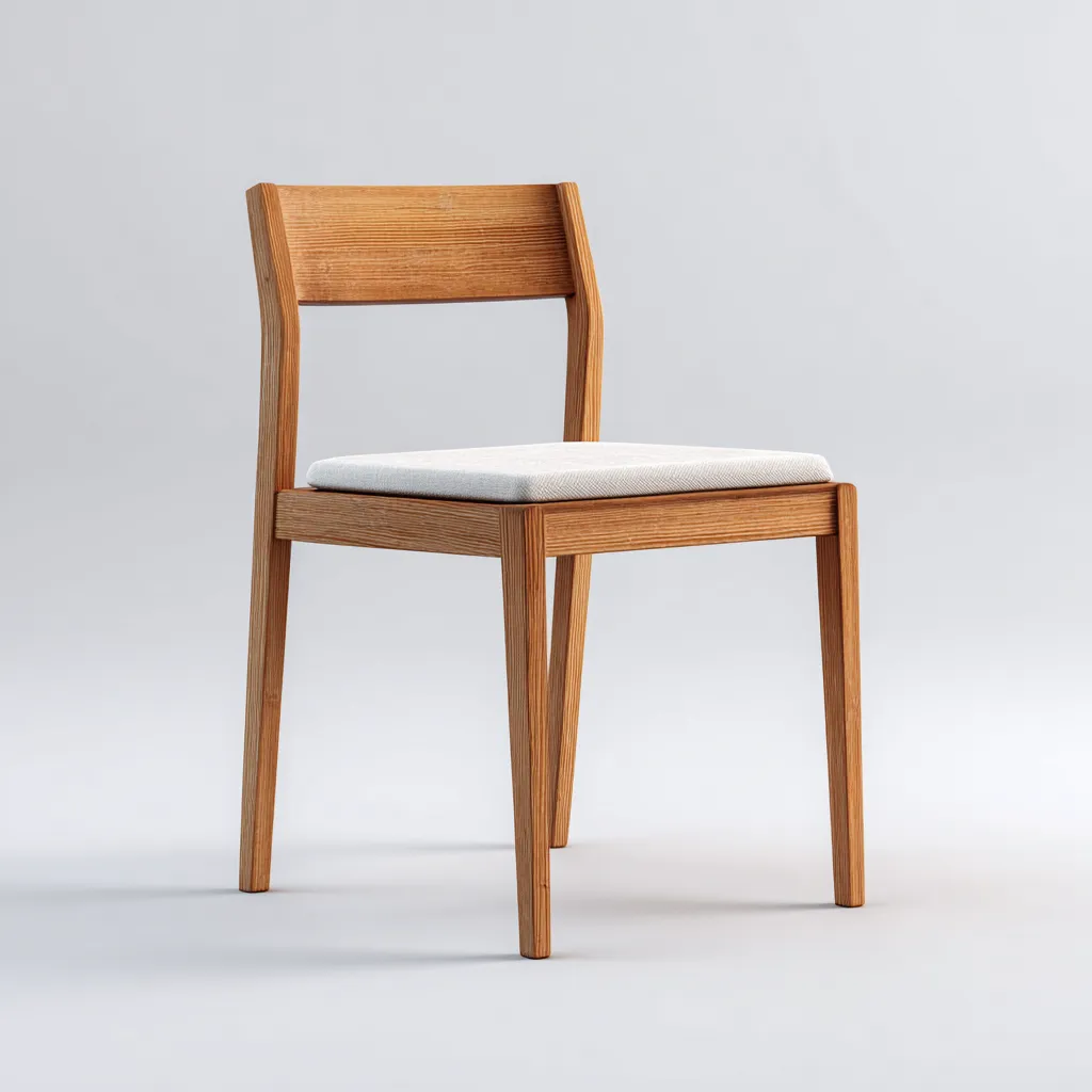 Chaise de salle à manger en bois avec assise rembourrée 48x52x82 cm - chêne clair et beige clair - style moderne scandinave-Comfysta
