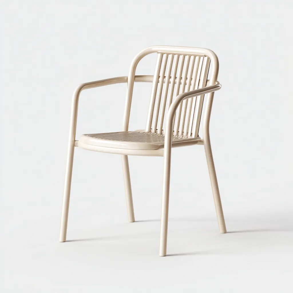 Chaise de salle à manger en métal 54x55x82 cm - beige - style moderne avec accoudoirs-Comfysta