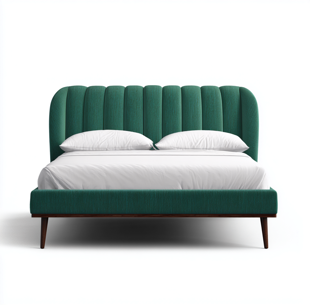 Lit double tapissé en tissu 200x165x105 cm - vert émeraude - style moderne élégant-Comfysta
