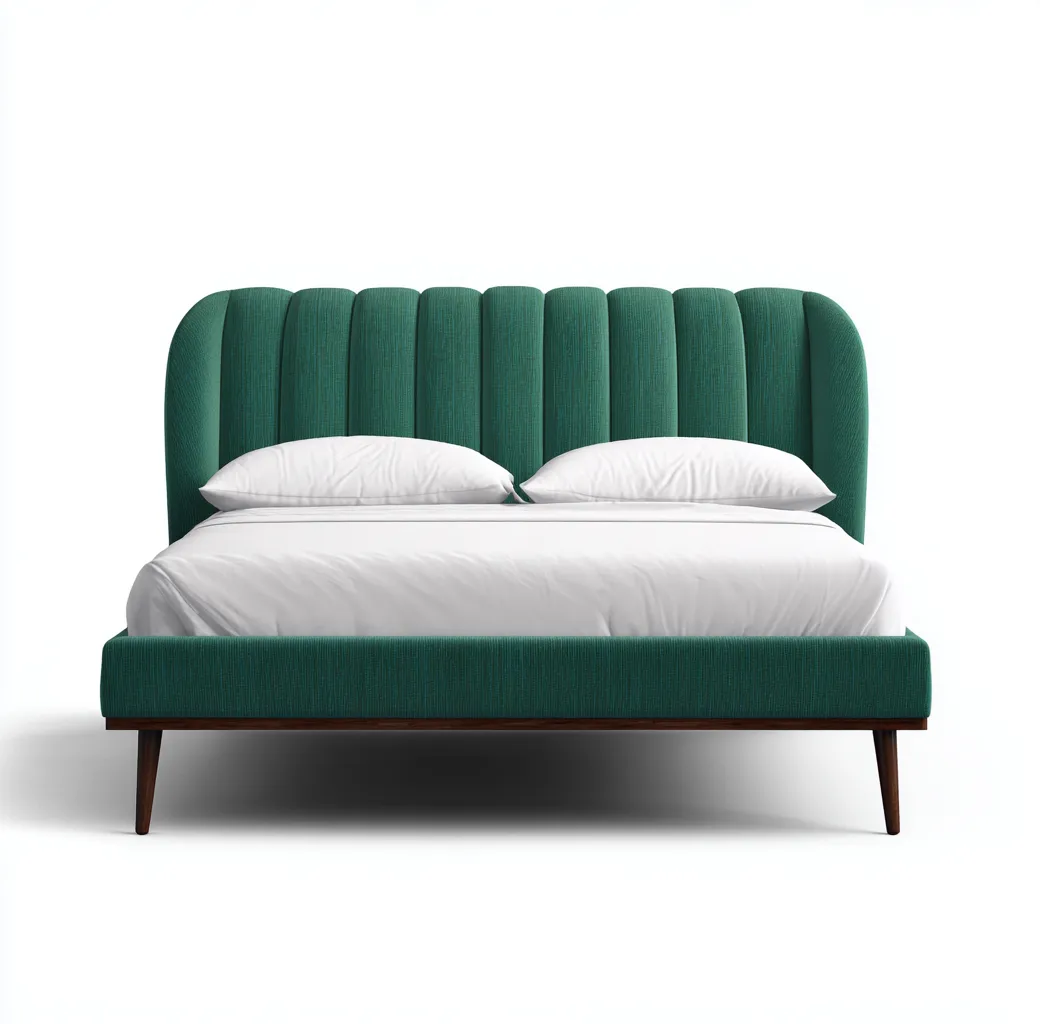 Lit double tapissé en tissu 200x165x105 cm - vert émeraude - style moderne élégant-Comfysta