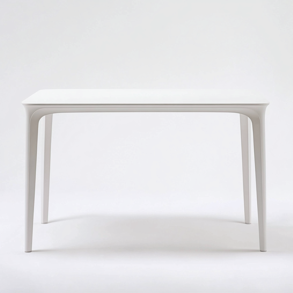Table à manger rectangulaire en métal 150x85x75 cm - blanc - style moderne minimaliste-Comfysta