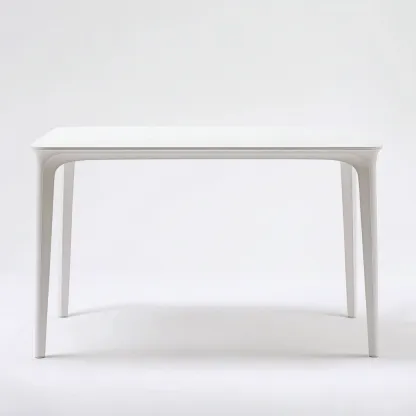 Table à manger rectangulaire en métal 150x85x75 cm - blanc - style moderne minimaliste-Comfysta