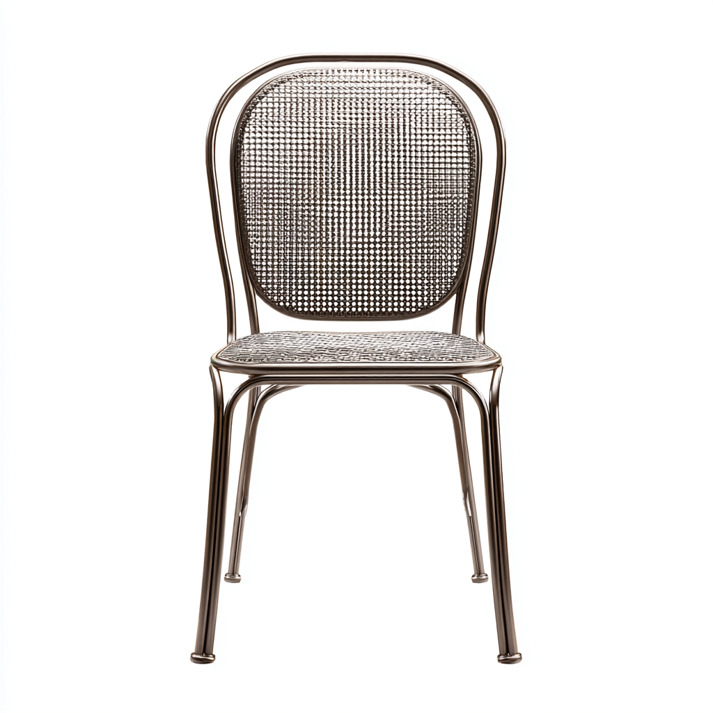 Chaise de salle à manger en métal tressé 46x51x85 cm - marron foncé - pour salle à manger-Comfysta