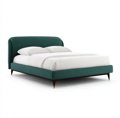Lit double tapissé 200x165x100 cm - vert émeraude - style moderne élégant-Comfysta