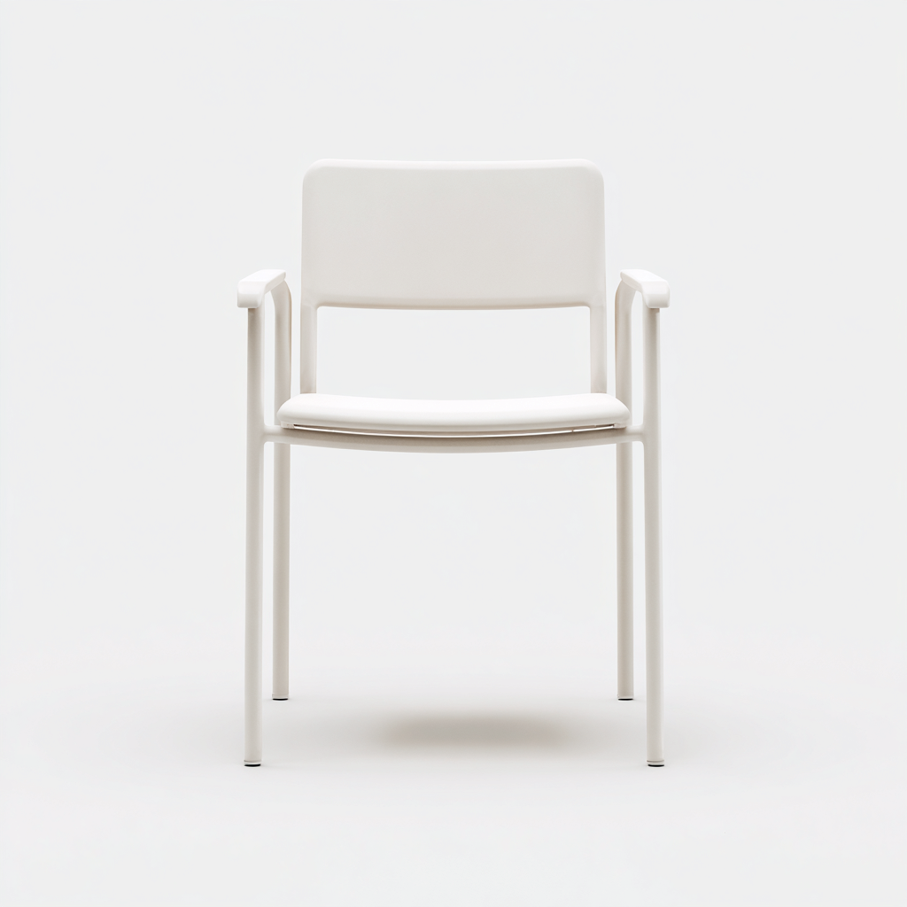 Chaise de salle à manger en aluminium 55x52x78 cm - blanche - design moderne minimaliste-Comfysta