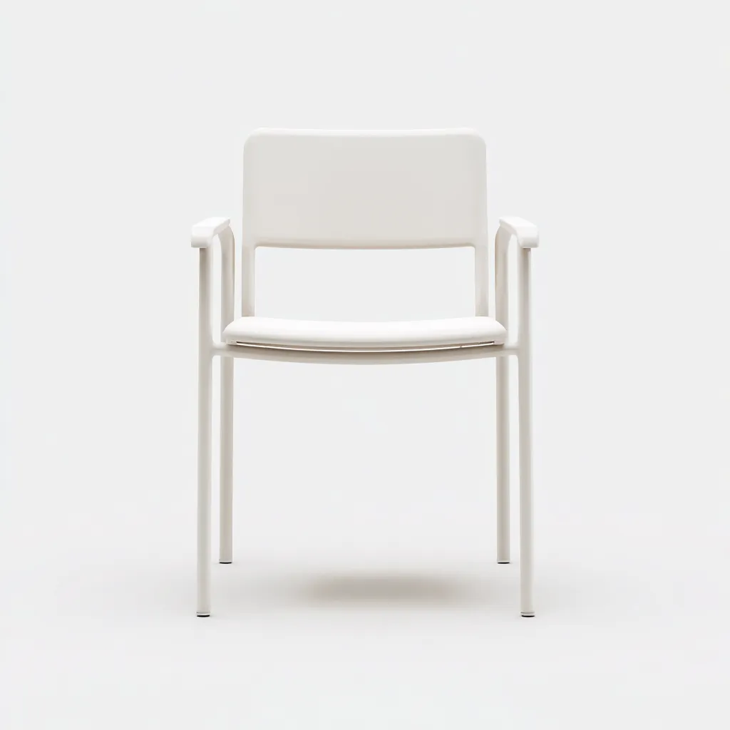 Chaise de salle à manger en aluminium 55x52x78 cm - blanche - design moderne minimaliste-Comfysta