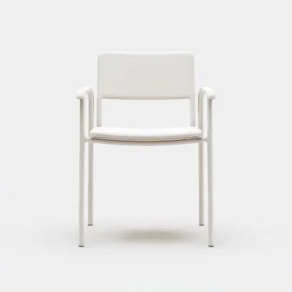 Chaise de salle à manger en aluminium 55x52x78 cm - blanche - design moderne minimaliste-Comfysta