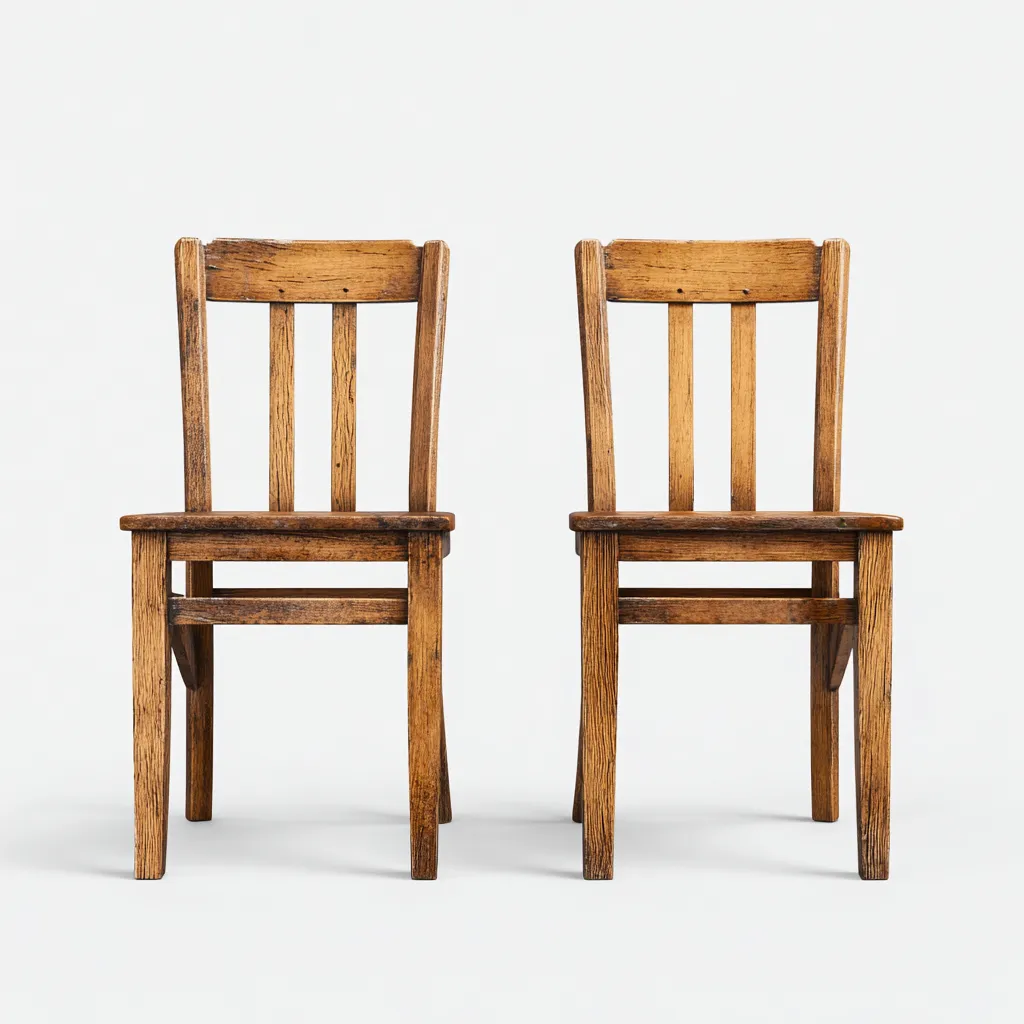 Lot de 2 chaises de salle à manger en bois massif 44x50x88 cm - chêne - style rustique-Comfysta