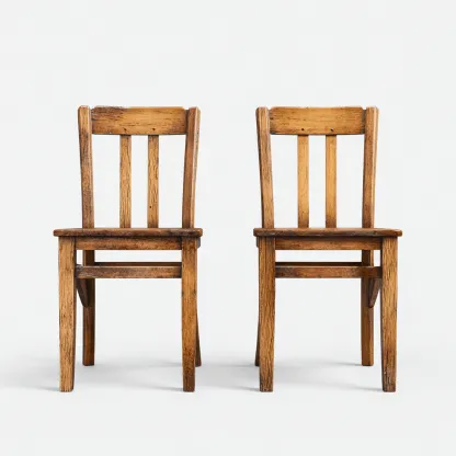 Lot de 2 chaises de salle à manger en bois massif 44x50x88 cm - chêne - style rustique-Comfysta