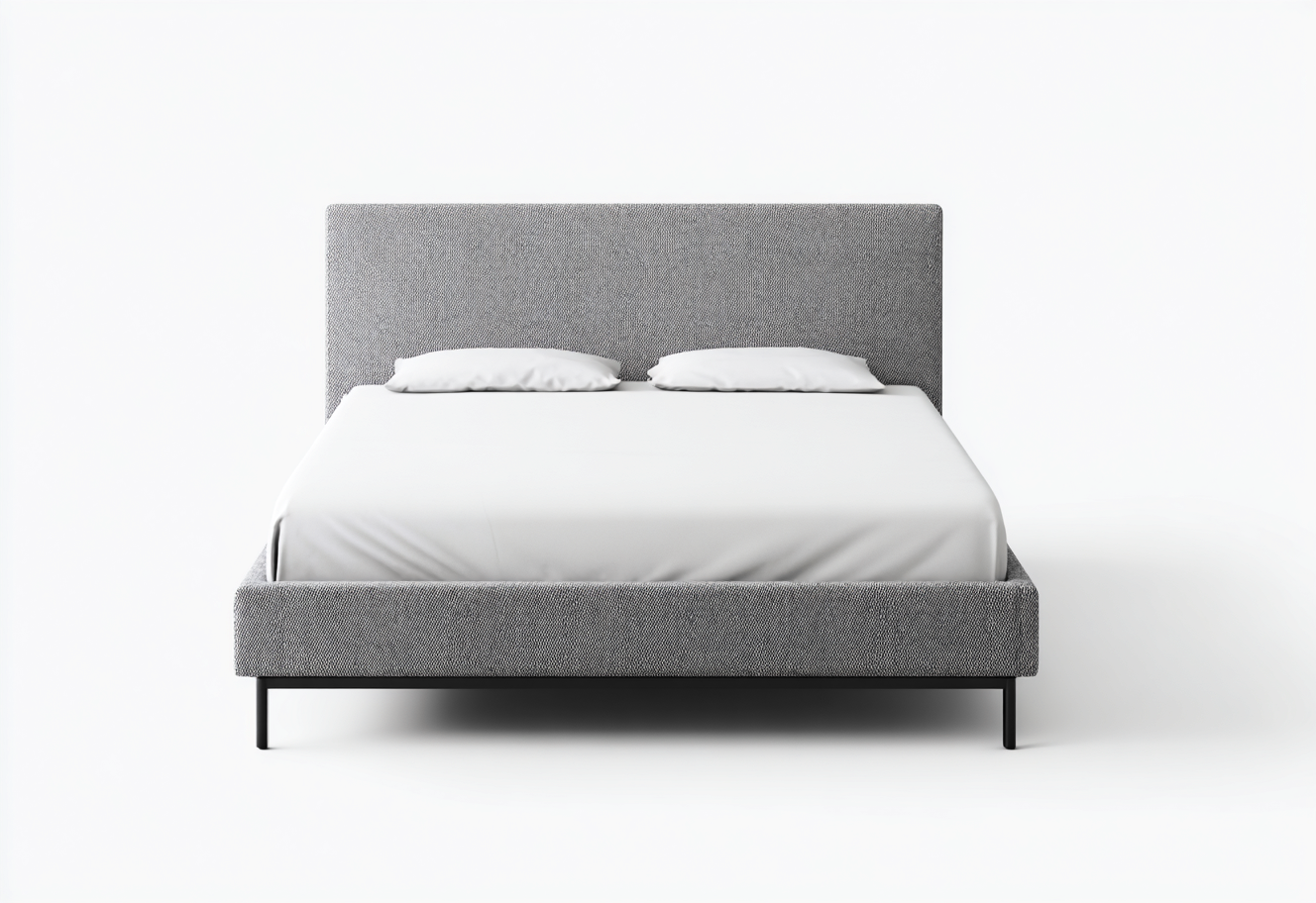 Lit double tapissé 200x170x100 cm - gris - style moderne épuré-Comfysta