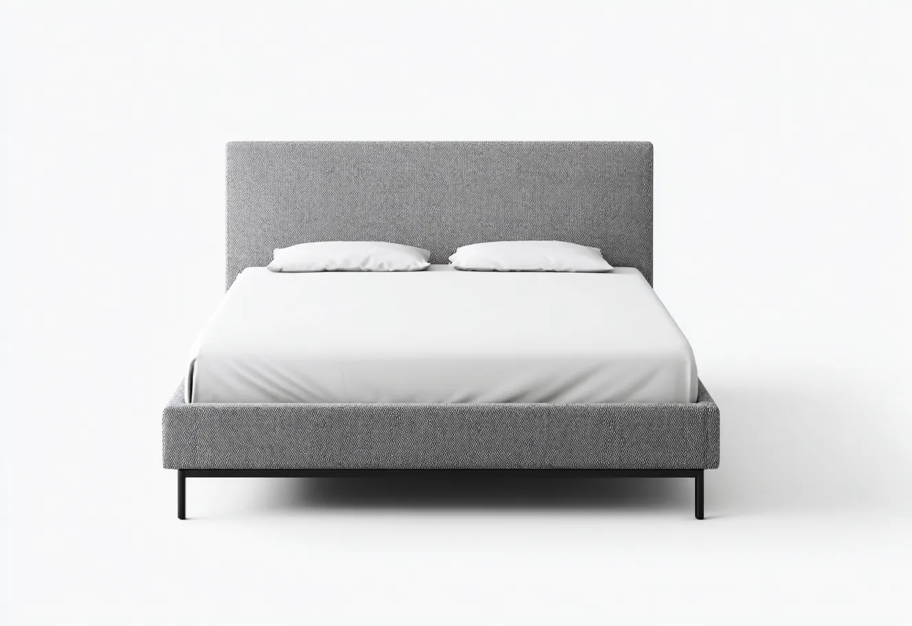 Lit double tapissé 200x170x100 cm - gris - style moderne épuré-Comfysta
