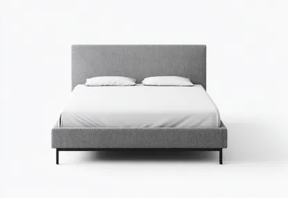 Lit double tapissé 200x170x100 cm - gris - style moderne épuré-Comfysta