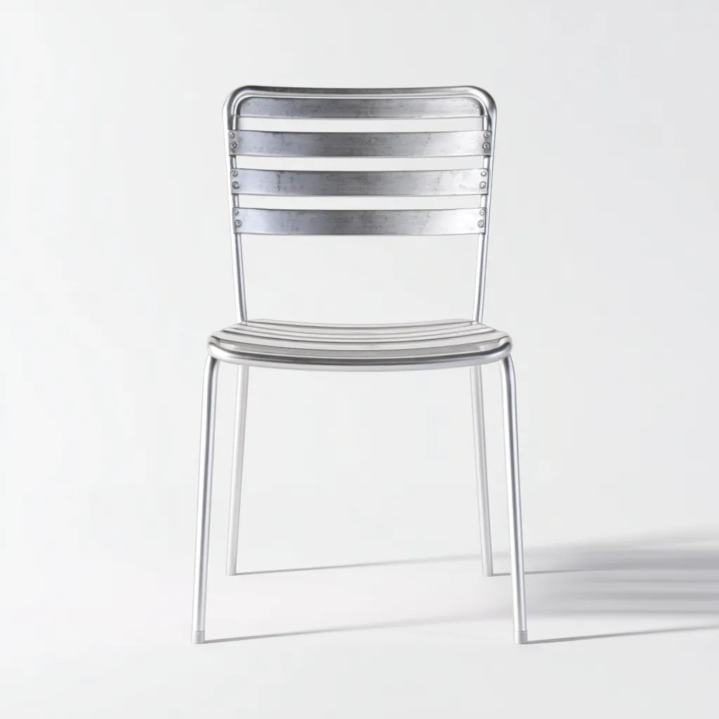 Chaise de salle à manger en métal 45x50x82 cm - argent - style industriel moderne-Comfysta