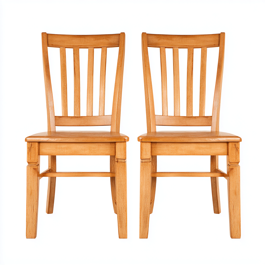 Lot de 2 chaises de salle à manger en bois massif 44x50x88 cm - chêne clair - style traditionnel-Comfysta
