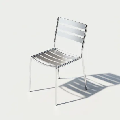 Chaise de salle à manger en aluminium 47x52x83 cm - argenté - pour salle à manger-Comfysta