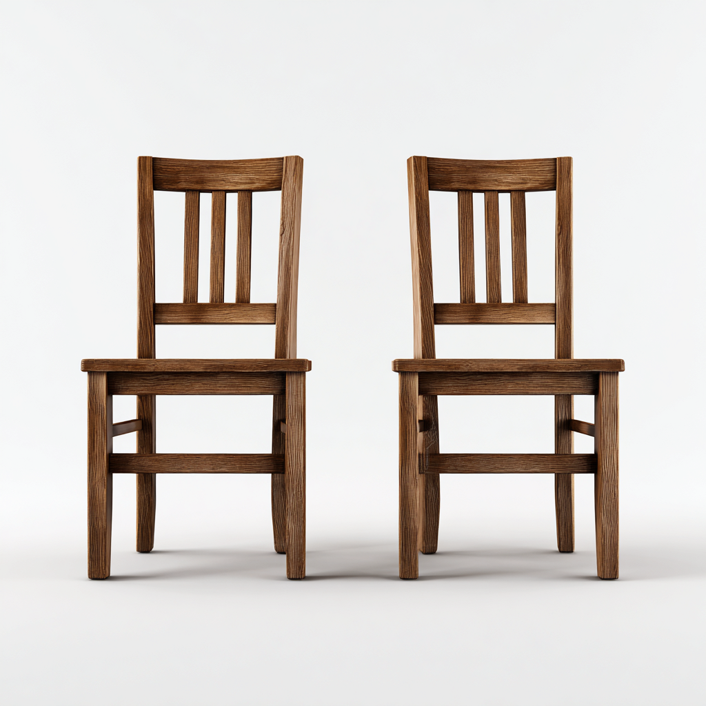 Lot de 2 chaises de salle à manger en bois massif 46x49x89 cm - chêne foncé - pour salle à manger-Comfysta