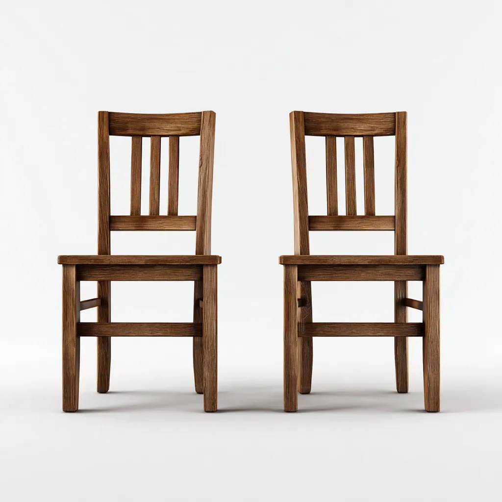 Lot de 2 chaises de salle à manger en bois massif 46x49x89 cm - chêne foncé - pour salle à manger-Comfysta