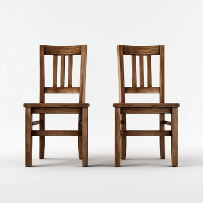Lot de 2 chaises de salle à manger en bois massif 46x49x89 cm - chêne foncé - pour salle à manger-Comfysta