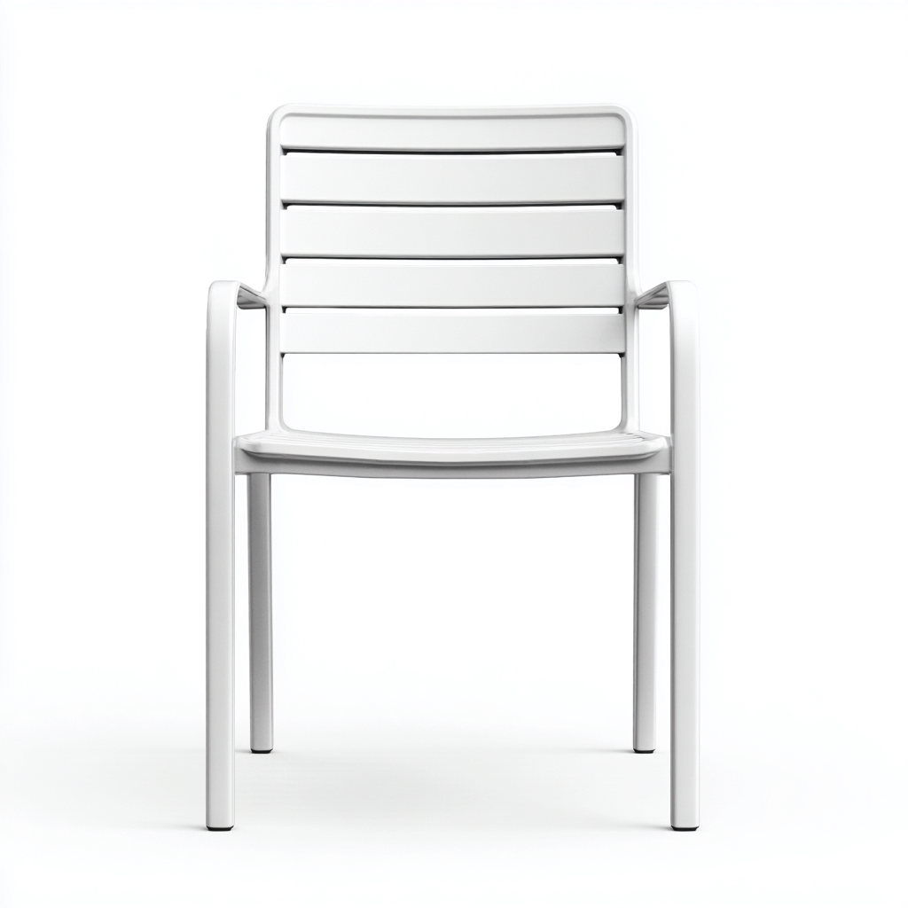 Chaise de salle à manger en aluminium 55x55x85 cm - blanche - pour salle à manger-Comfysta