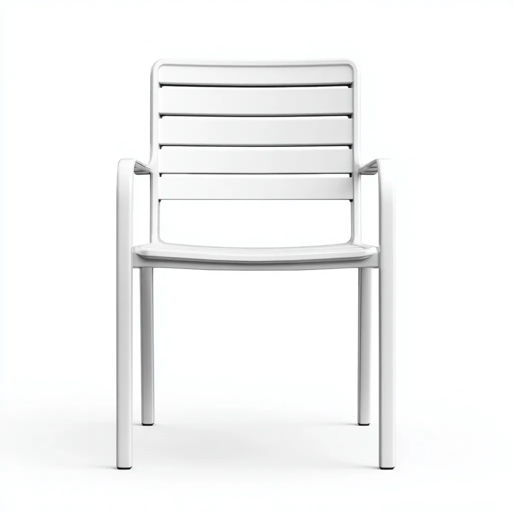 Chaise de salle à manger en aluminium 55x55x85 cm - blanche - pour salle à manger-Comfysta