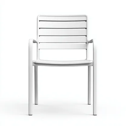 Chaise de salle à manger en aluminium 55x55x85 cm - blanche - pour salle à manger-Comfysta