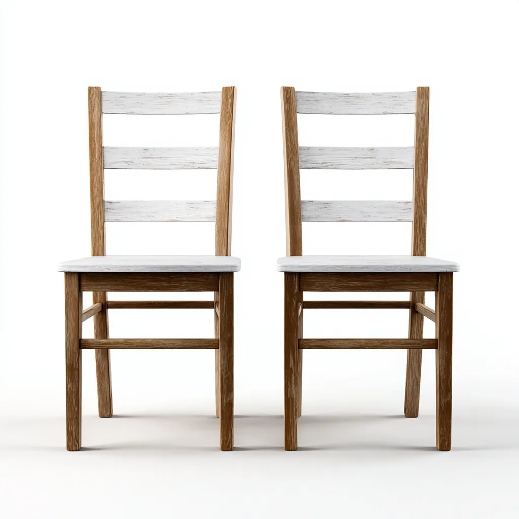 Lot de 2 chaises de salle à manger en bois 46x49x90 cm - chêne/blanc - pour salle à manger-Comfysta