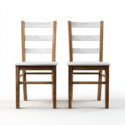 Lot de 2 chaises de salle à manger en bois 46x49x90 cm - chêne/blanc - pour salle à manger-Comfysta