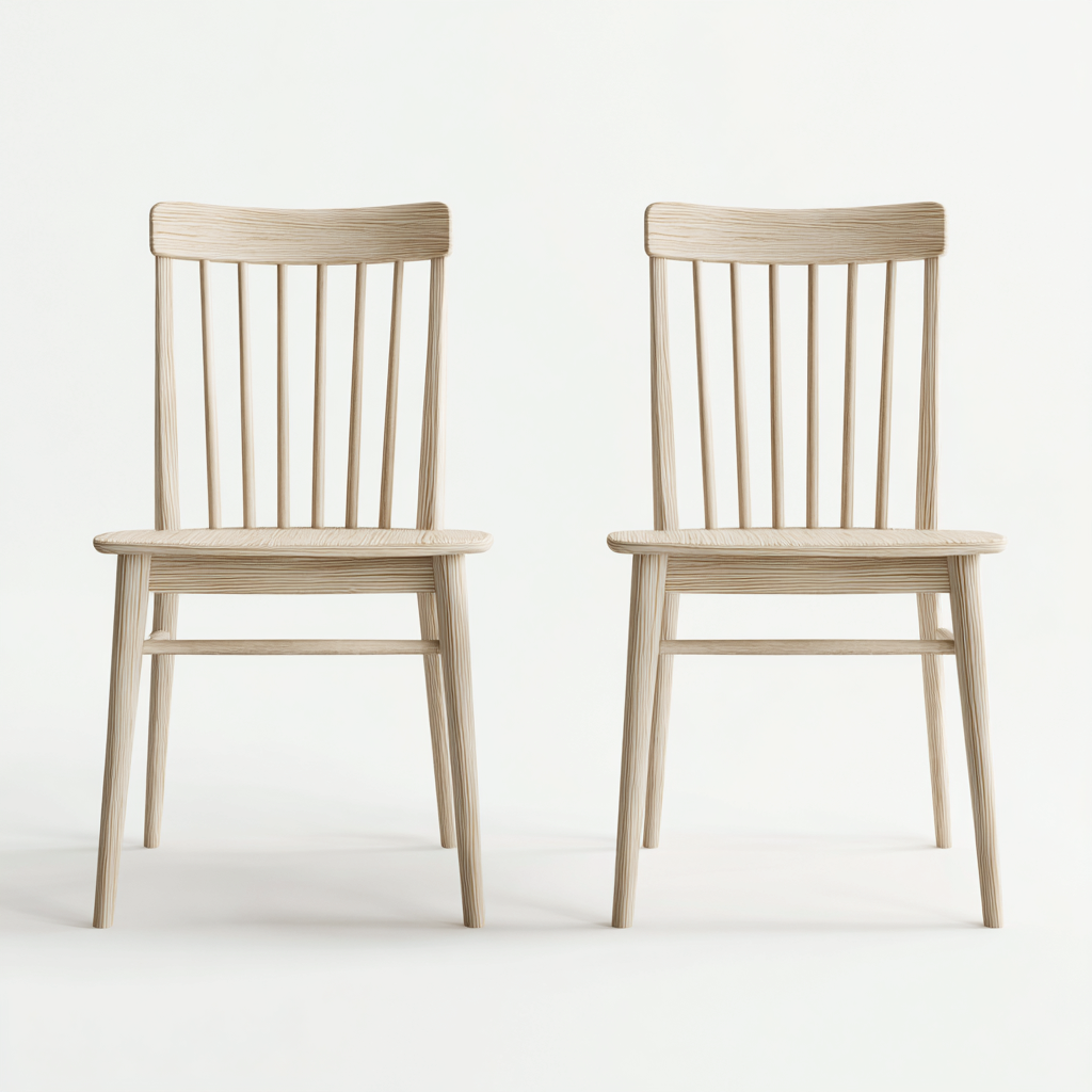 Lot de 2 chaises de salle à manger en bois 45x50x88 cm - chêne clair - style scandinave épuré-Comfysta
