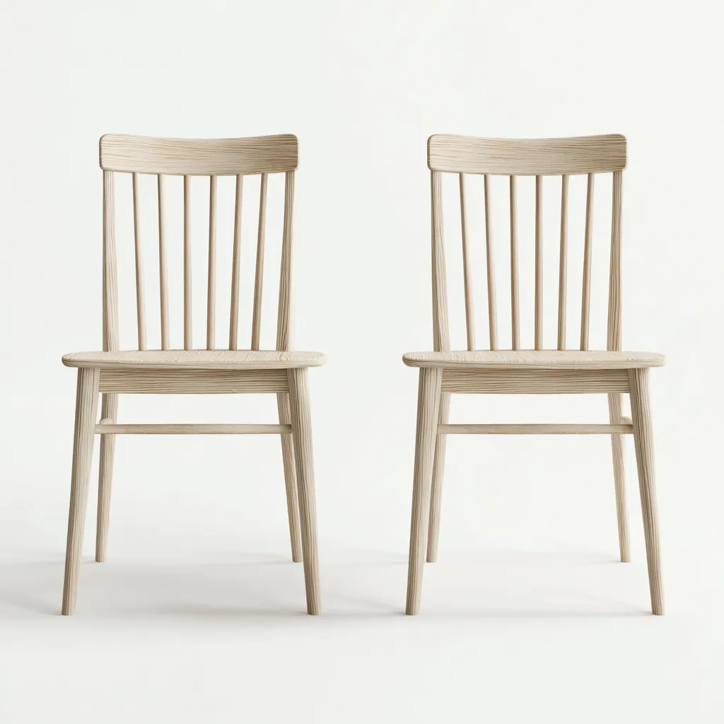 Lot de 2 chaises de salle à manger en bois 45x50x88 cm - chêne clair - style scandinave épuré-Comfysta