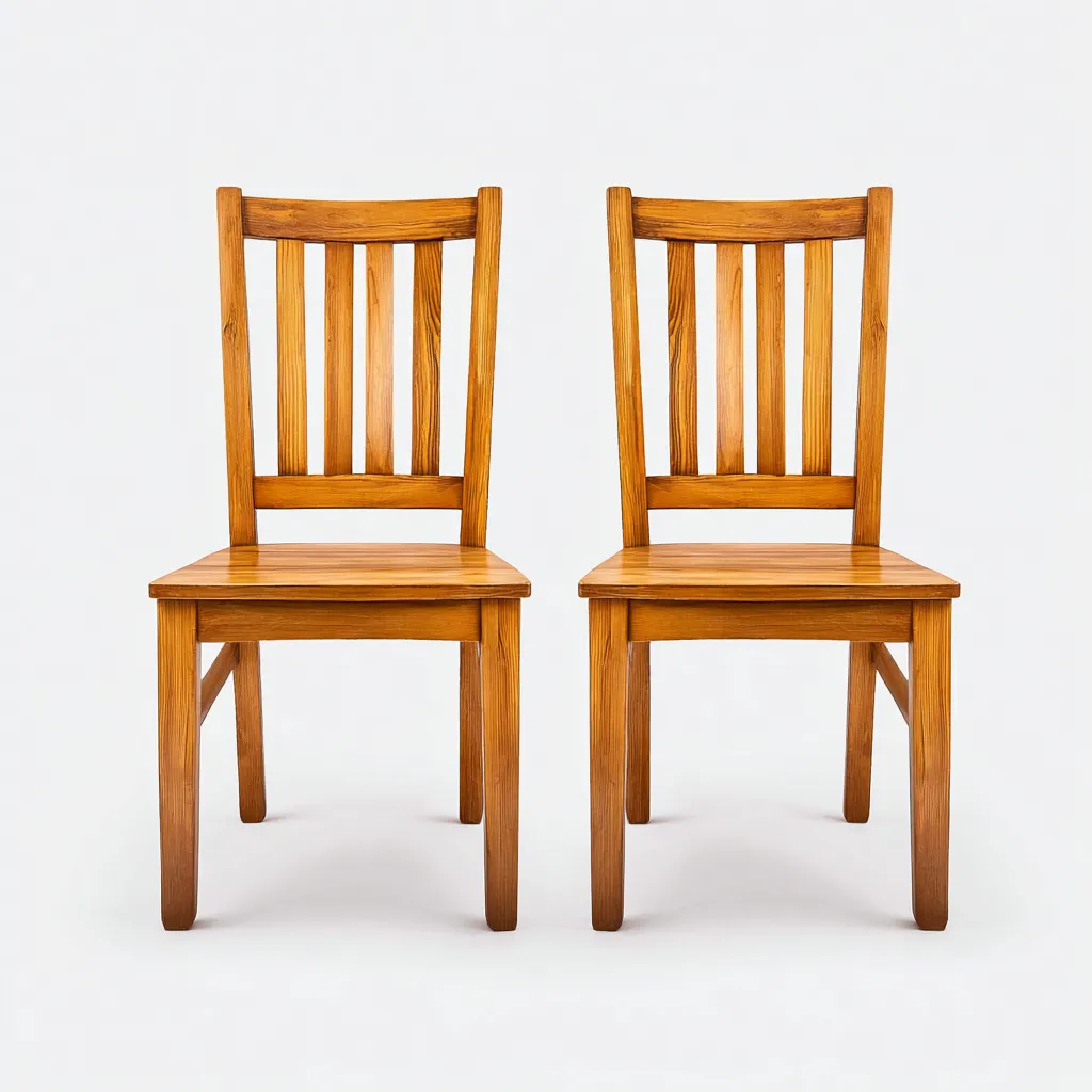 Lot de 2 chaises de salle à manger en bois massif 45x50x90 cm - chêne - style rustique classique-Comfysta