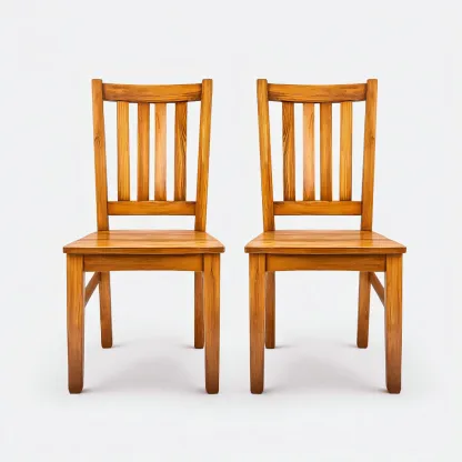 Lot de 2 chaises de salle à manger en bois massif 45x50x90 cm - chêne - style rustique classique-Comfysta