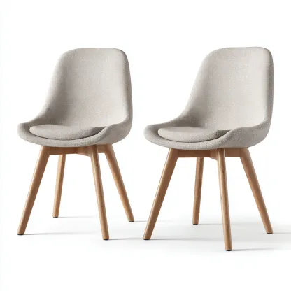 Lot de 2 chaises de salle à manger en tissu et bois 46x52x84 cm - beige/chêne clair - style scandinave moderne-Comfysta