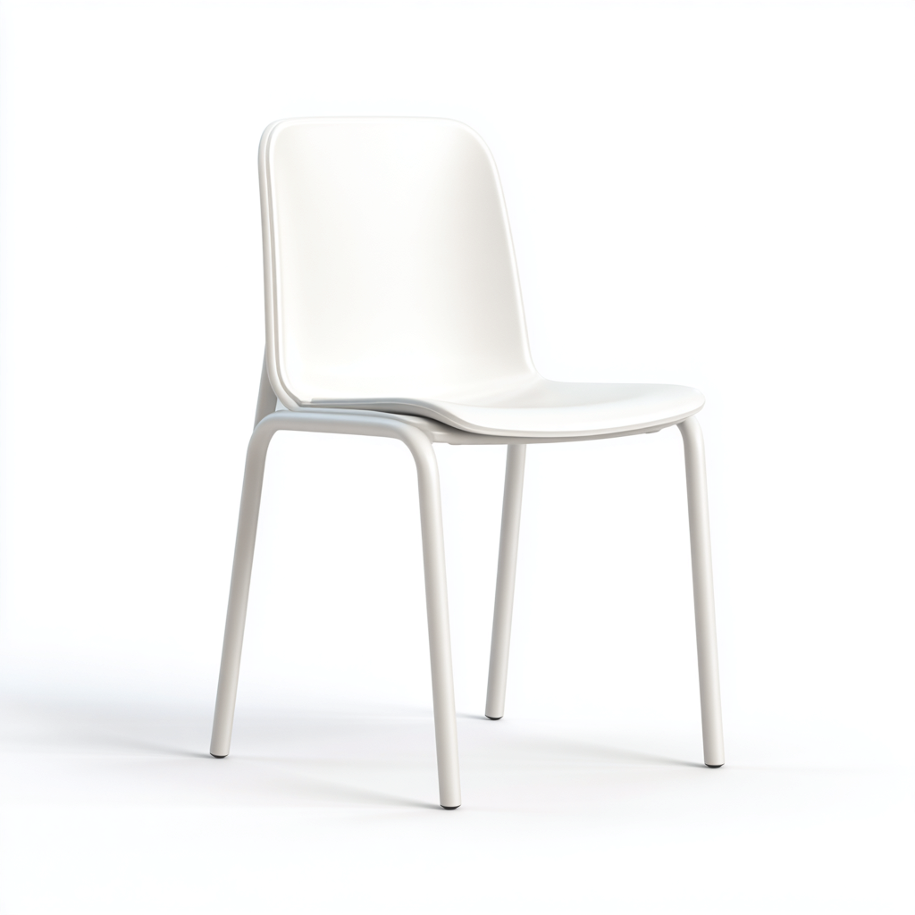 Chaise de salle à manger en polypropylène et métal 48x52x82 cm - blanche - pour salle à manger-Comfysta