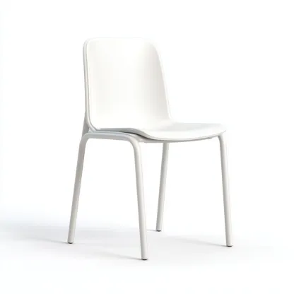 Chaise de salle à manger en polypropylène et métal 48x52x82 cm - blanche - pour salle à manger-Comfysta