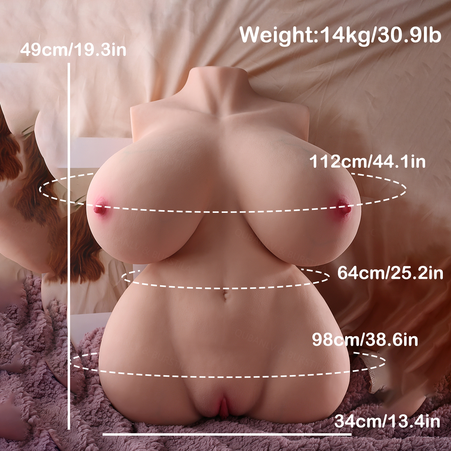 Realistic TPE Sex Doll Torso 49CM – Lifelike Curves & Sensual Design YQDOLL