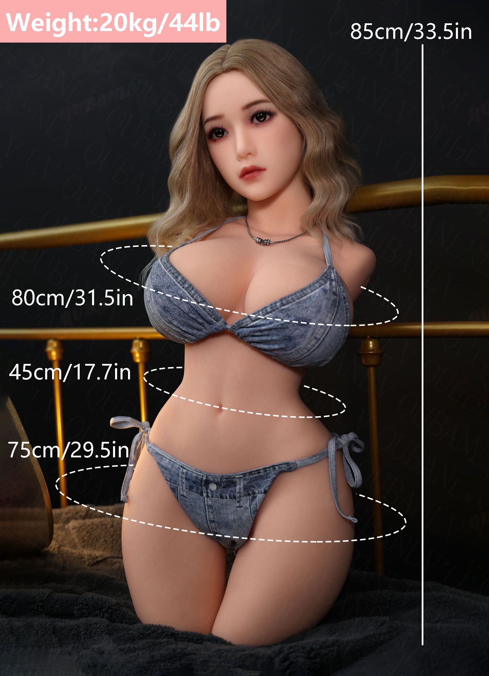 Realistic 85CM TPE Torso Sex Doll with Head – Lifelike Half Body Design YQDOLL