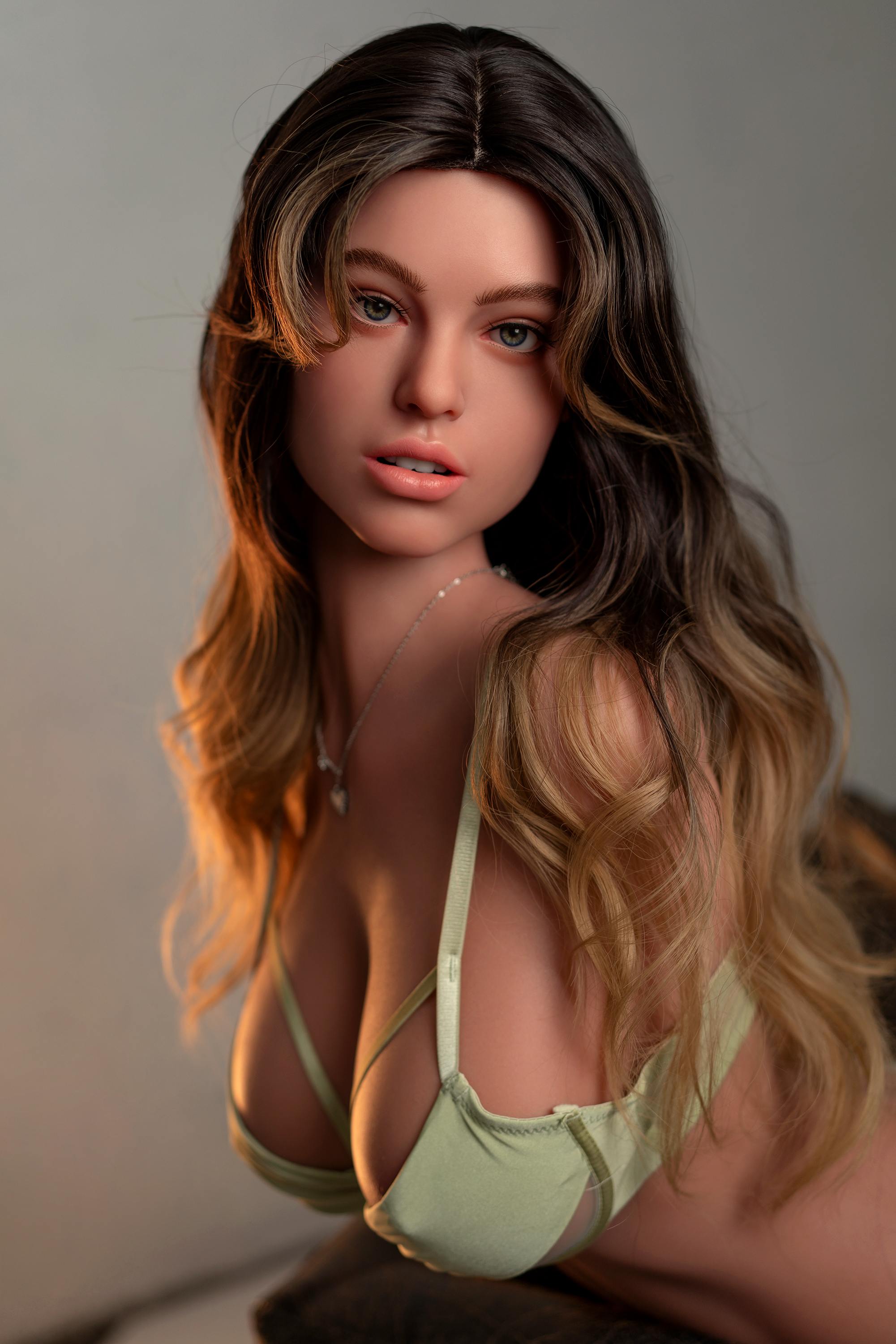 109cm/3ft7 G-cup Realistic Tan BBW Curvy SLE Sex Doll Torso ZXE201_4USA STOCK