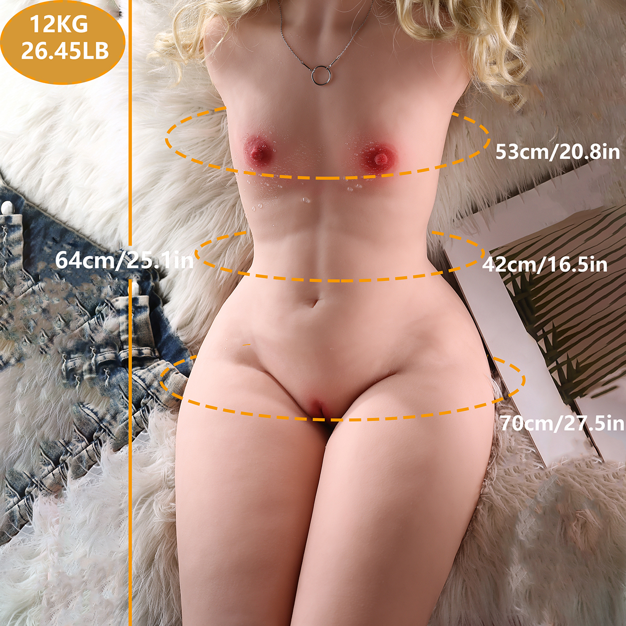 64CM Realistic TPE Sex Doll Torso – Compact Half Body Design YQDOLL