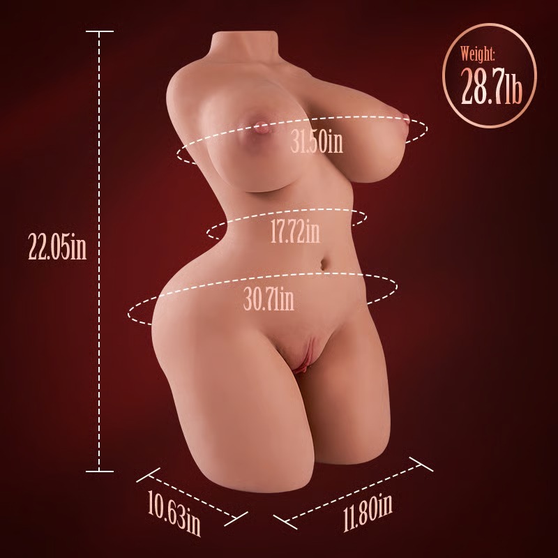 Life-Size Jenni Sex Torso with Perfect Golden Triangle - 28.7lbs Heavy Silicone Dual Channel Masturbator for Men