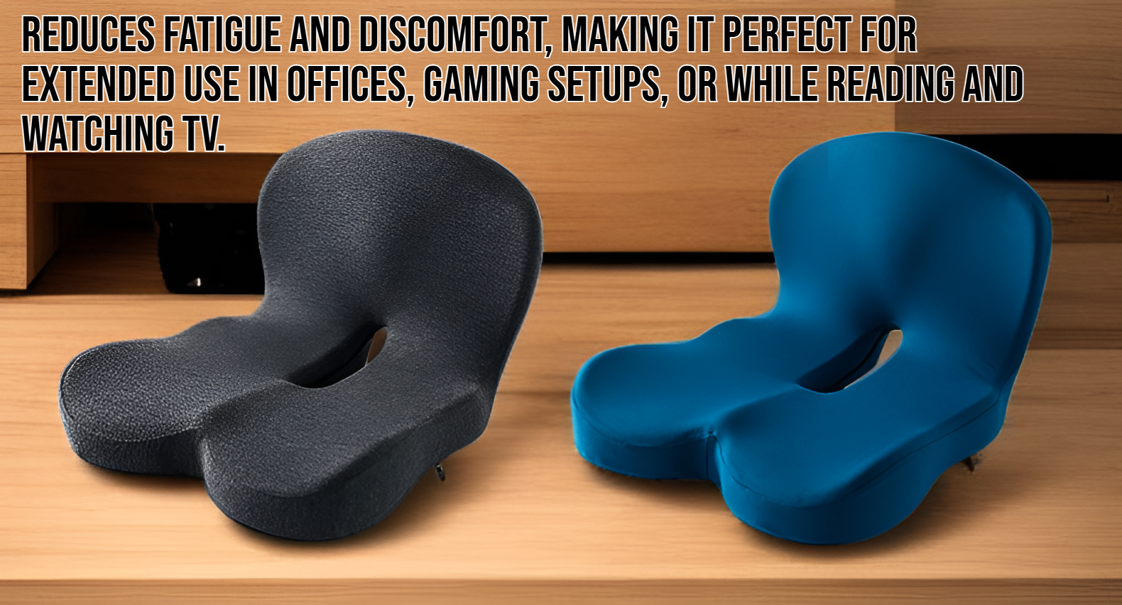 Memory foam cushion with built-in backrest for office chairs