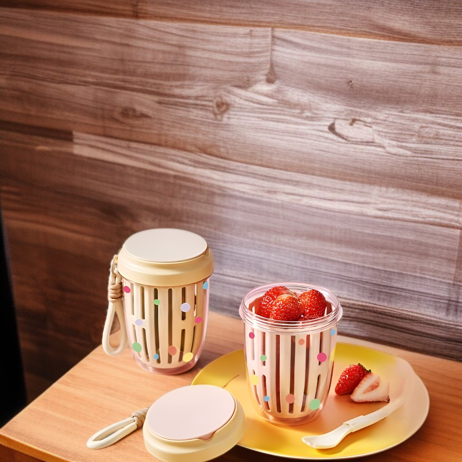 Drinkable Portable Salad Breakfast Cup with fresh vegetables