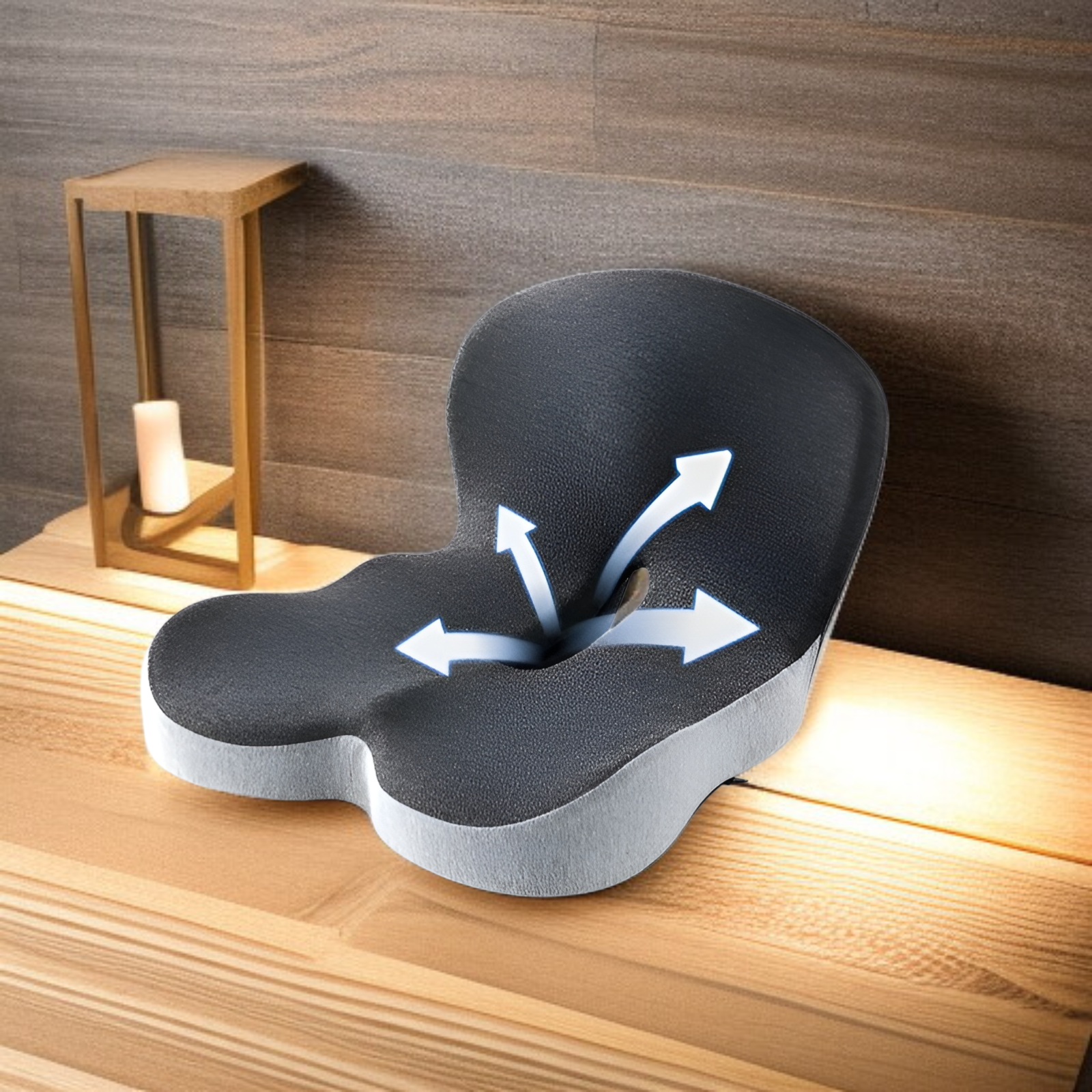 Comfortable seat cushion with integrated backrest for home