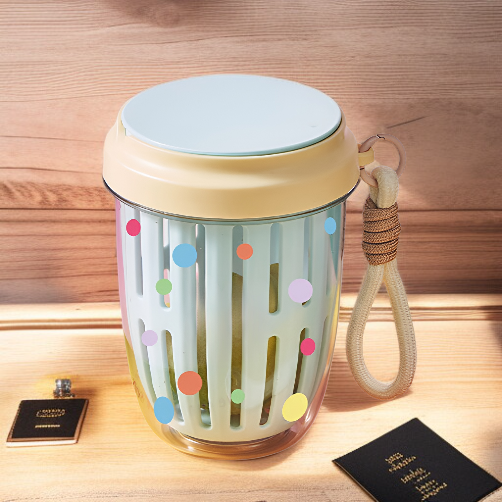 Convenient portable salad cup for busy mornings