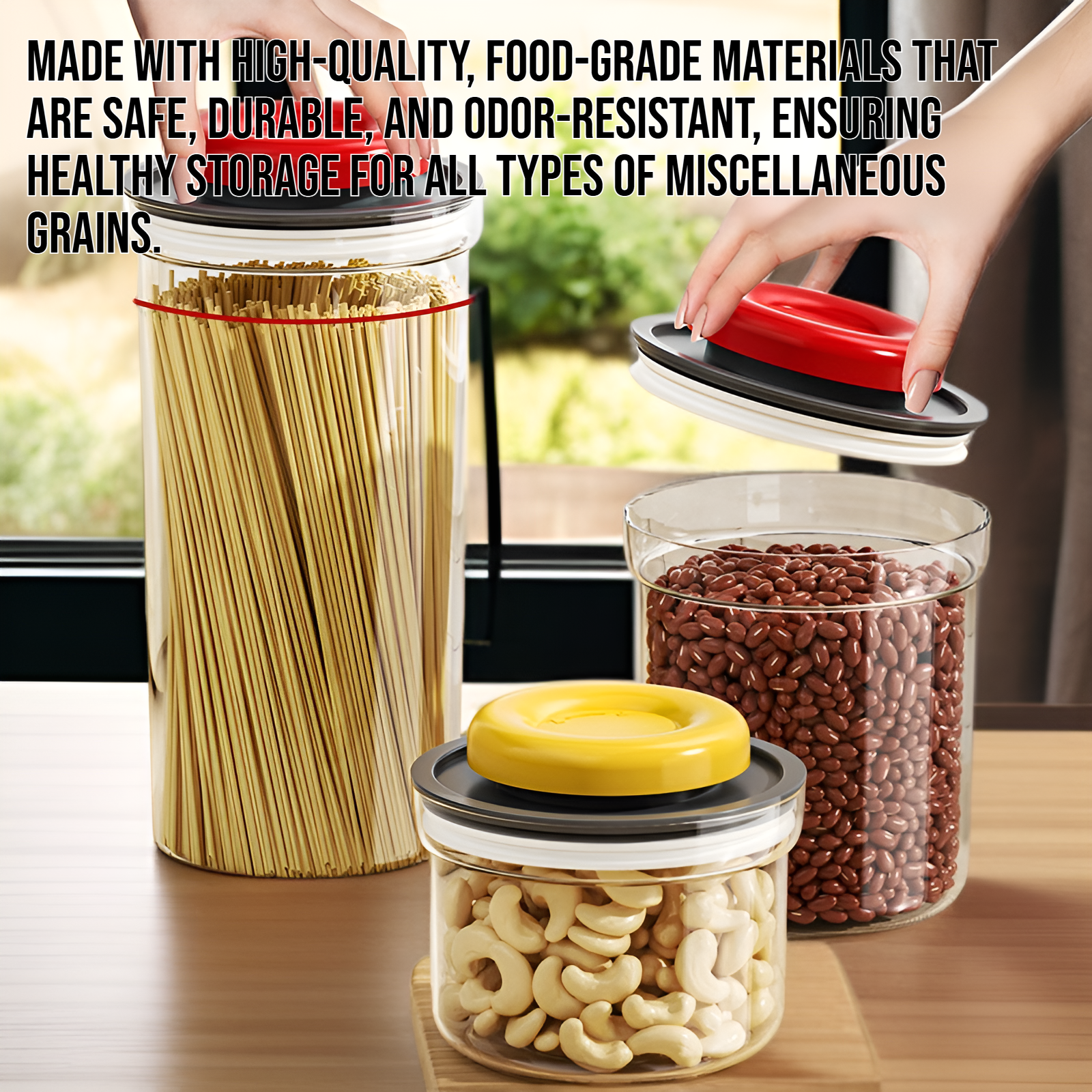 Vacuum pressed moisture-proof miscellaneous grain sealed jar