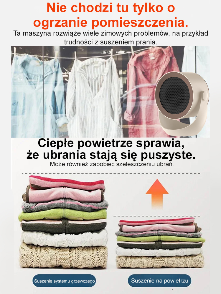 【Ekspresowe ciepło】Wielofunkcyjny natychmiastowy wentylator grzewczy🔥🔥Uruchamia się po 3 sekundach, zimne powietrze zamienia się w ciepłe.