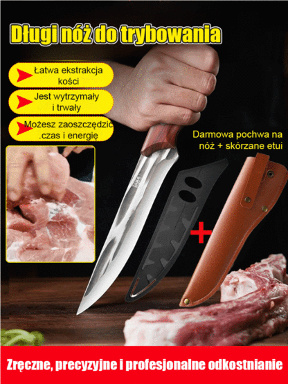 【30 lat ostrza】Ręcznie kuty nóż do oddzielania kości i rozbioru✊Krojenie kości jest tak samo łatwe jak krojenie tofu.