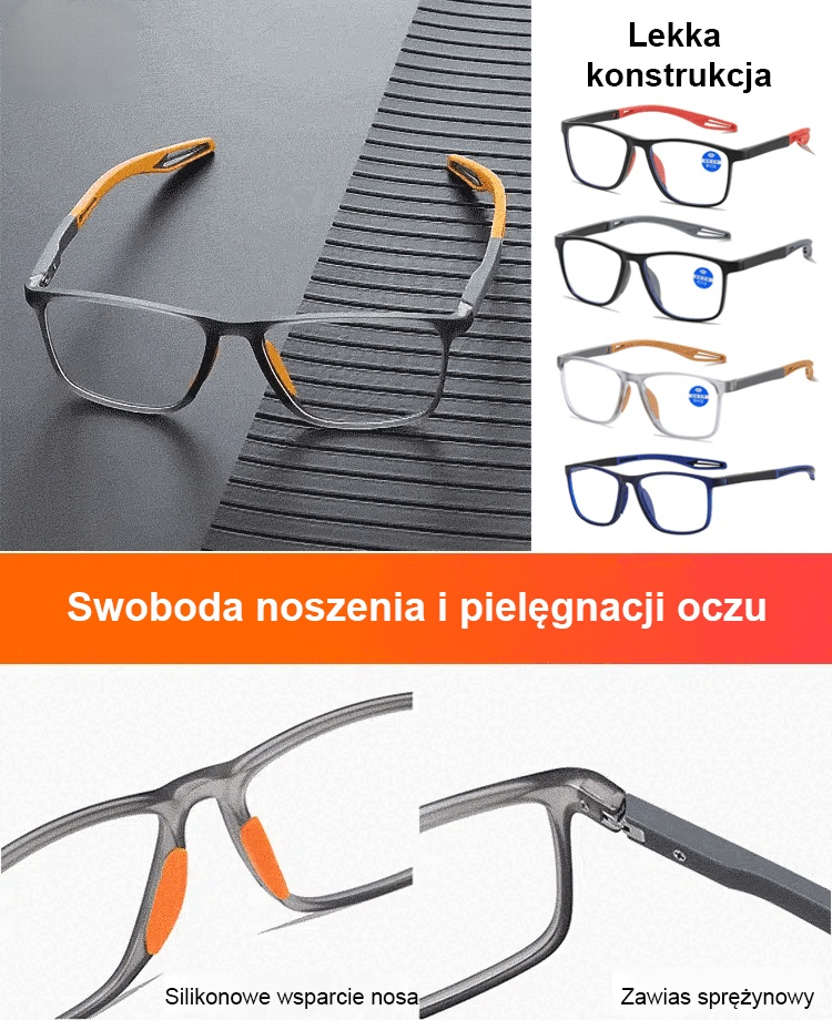 Druga sztuka tylko za 20 zł! 🔥Ultralekkie i wygodne okulary do czytania blokujące niebieskie światło✨Wyraźne widzenie bez Blue Light📱Idealne do smartfona i pracy