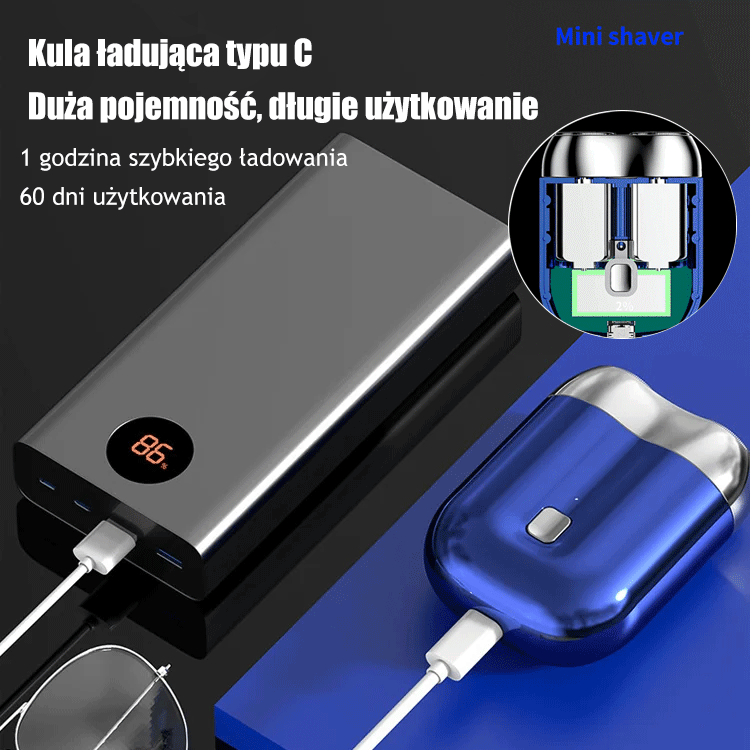 Niewiarygodnie mała, błyskawicznie czysta! Podwójna moc bez szarpania – idealnie gładka skóra ⚡💎Twój as w rękawie w podróży! Bez kabli, wodoodporna i stylowa – pewność siebie pod ręką 🚀🚿odśwież się w 30 sekund 🧔🔥